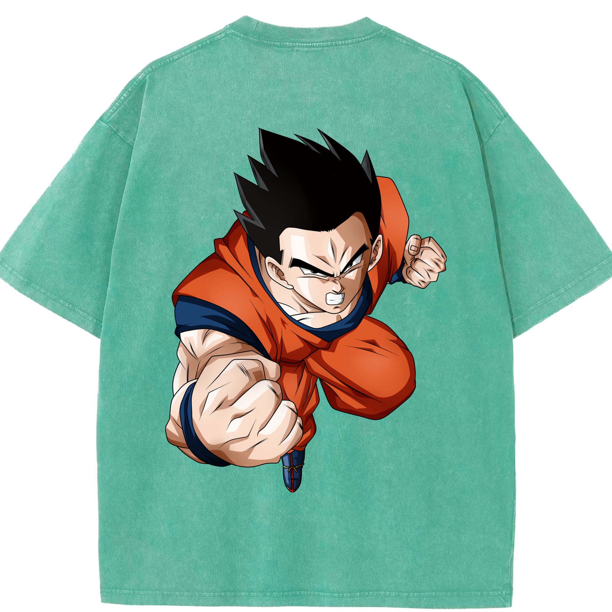 （画像用） ドラゴンボール 孫 悟飯（そんごはん）DRAGON BALL Son Gohan 綿100% ヴィンテージ風 半袖Tシャツ（背面プリント）